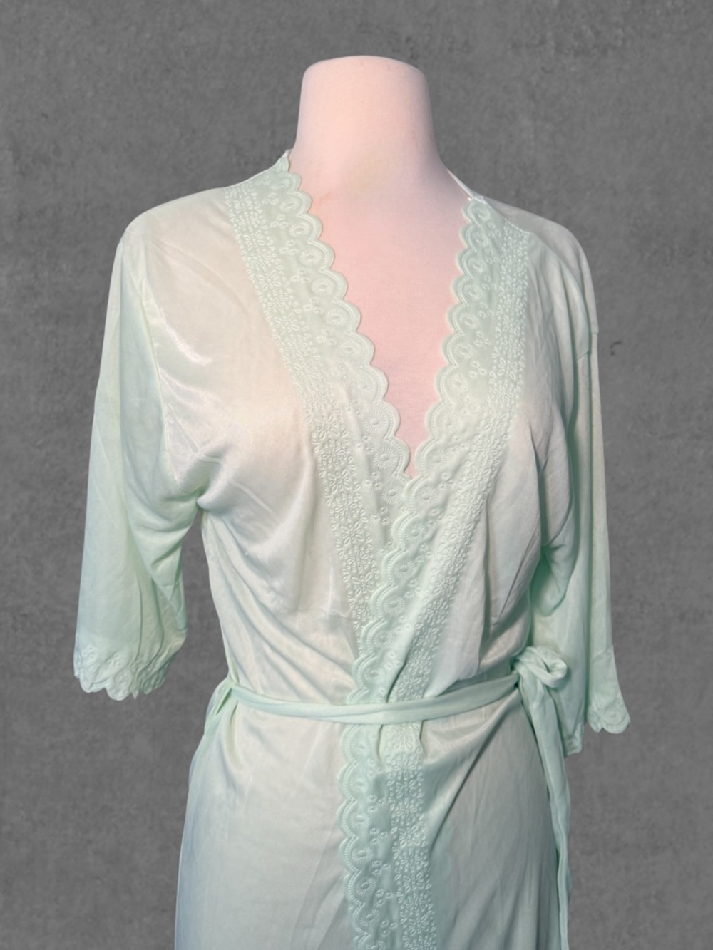 Light Mint Lace-Trim Robe - Women Intimates & Sleepwear